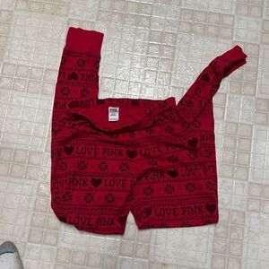Victoria’s Secret pink leggings thermal Valentine’s Day love small